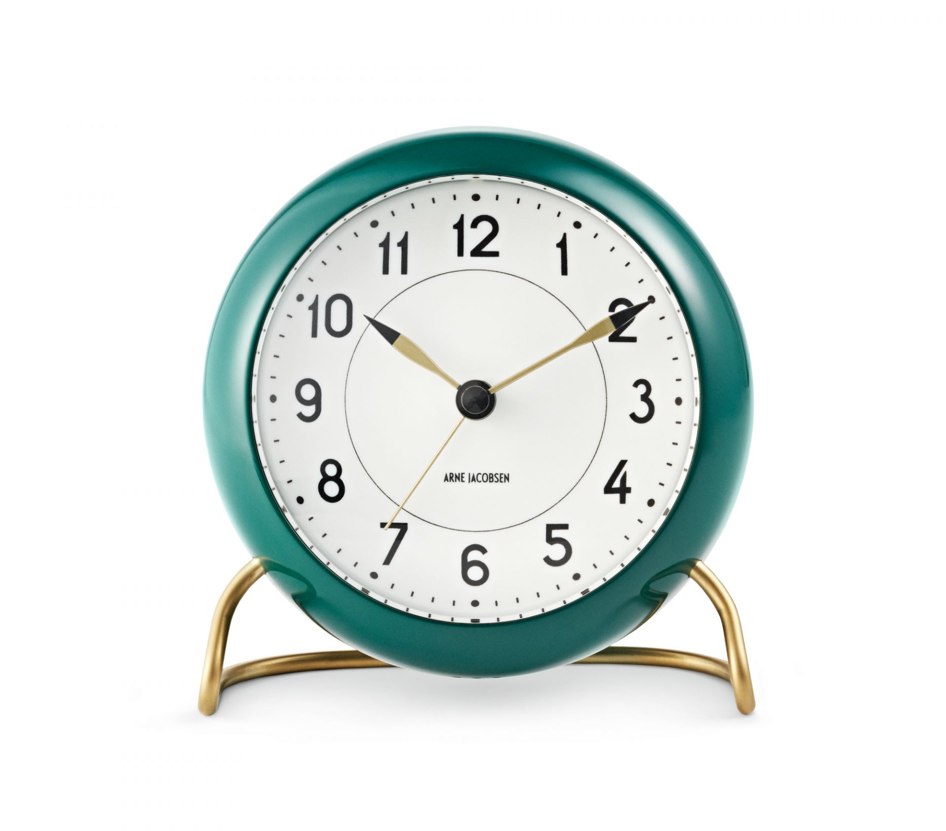 Arne Jacobsen Station Tischuhr Rosendahl Timepieces  Grün-Weiss